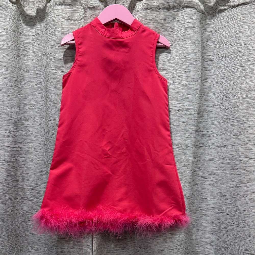 🚨2/$10🚨SHEIN Pink Sleeveless Dress with Feather Hem